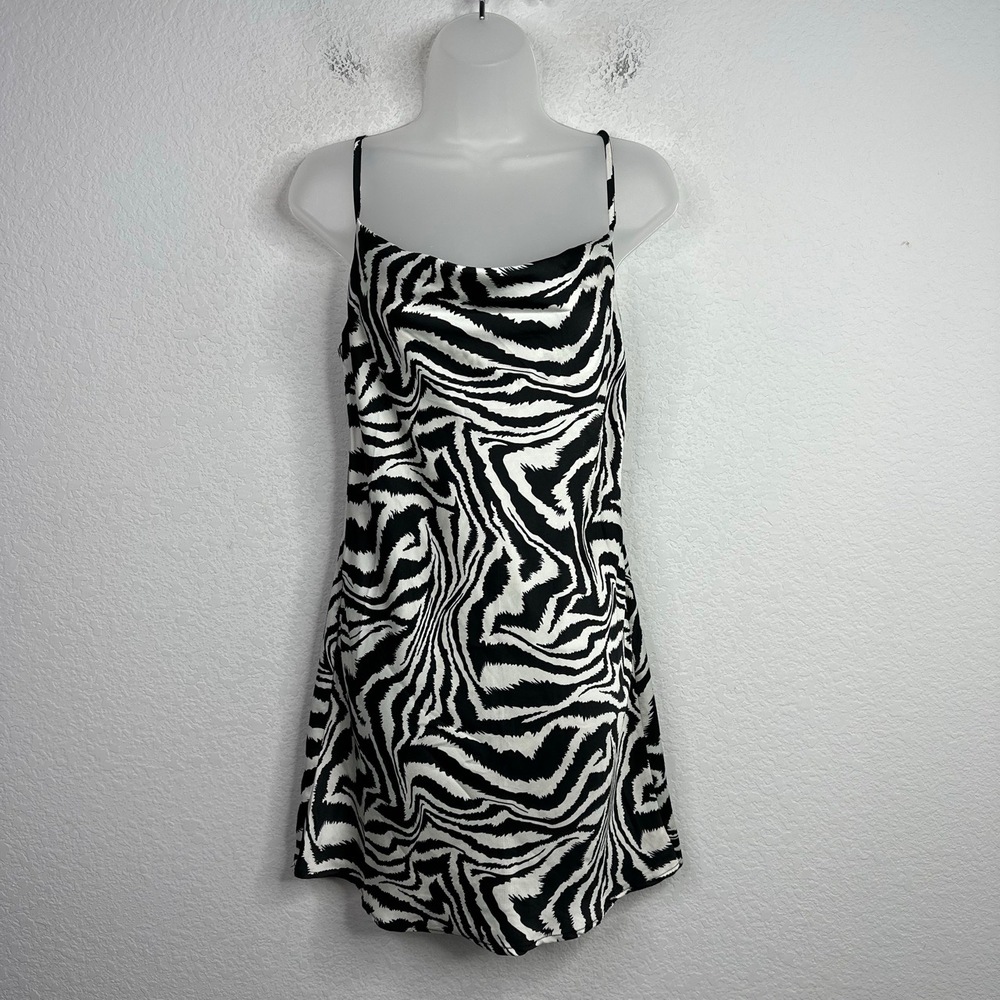 Sans Souci Slip Dress Womens S Zebra Artsy Whimsical Y2K‎ Fairy Cocktail Party